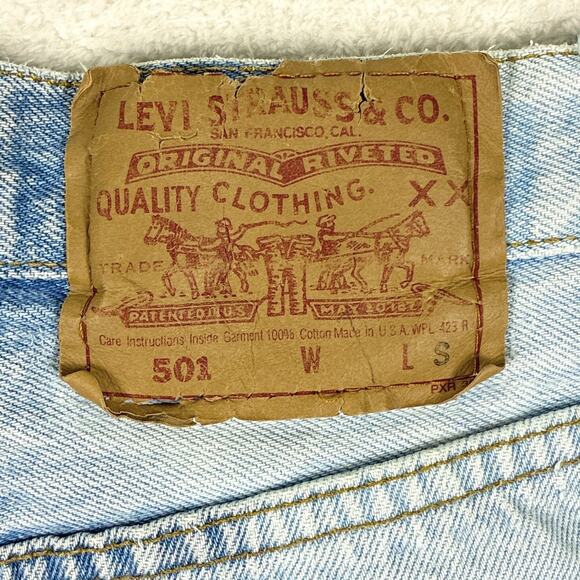 VTG 90s Levis 501 Jeans Women 5 Short (26x29) Button Fly Distressed Faded USA - Picture 9 of 12